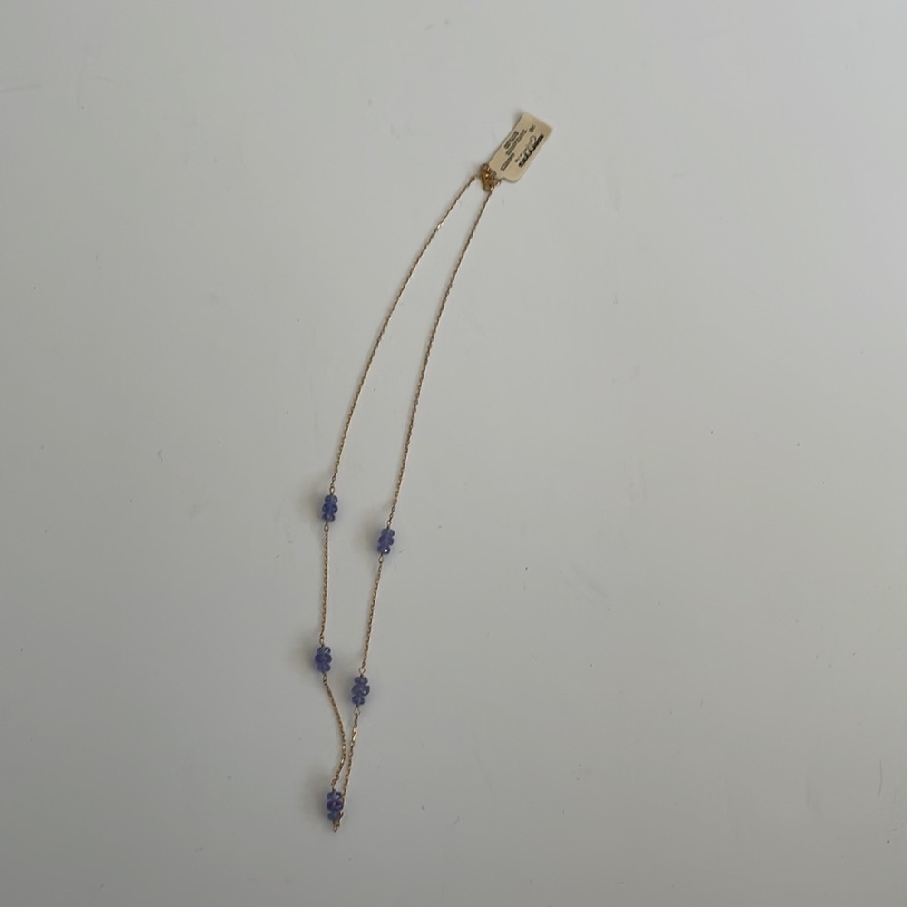 Tanzanite authentic 14k gold necklace purchased at Mervyns never worn - Picture 4 of 6